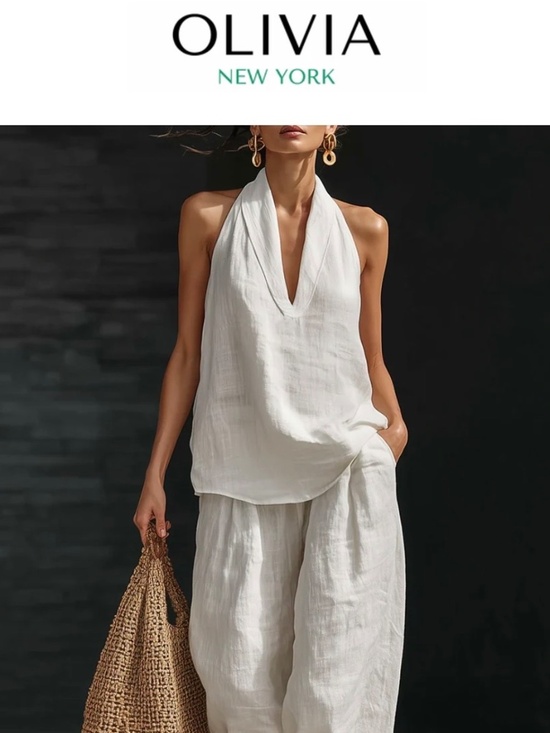 Olivia New York Tops - Zoe sleeveless top and wide pant set, new, size large